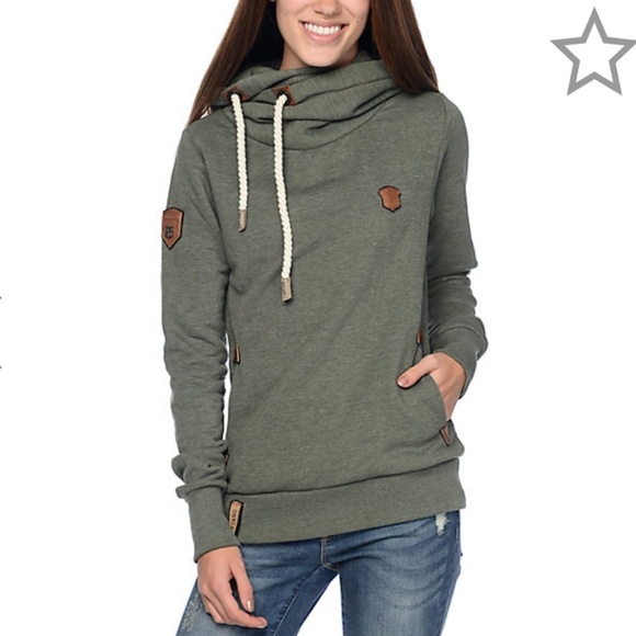 Naketano green sweatshirt hoodie patches size M Naketano green sweatshirt hoodie patches size M